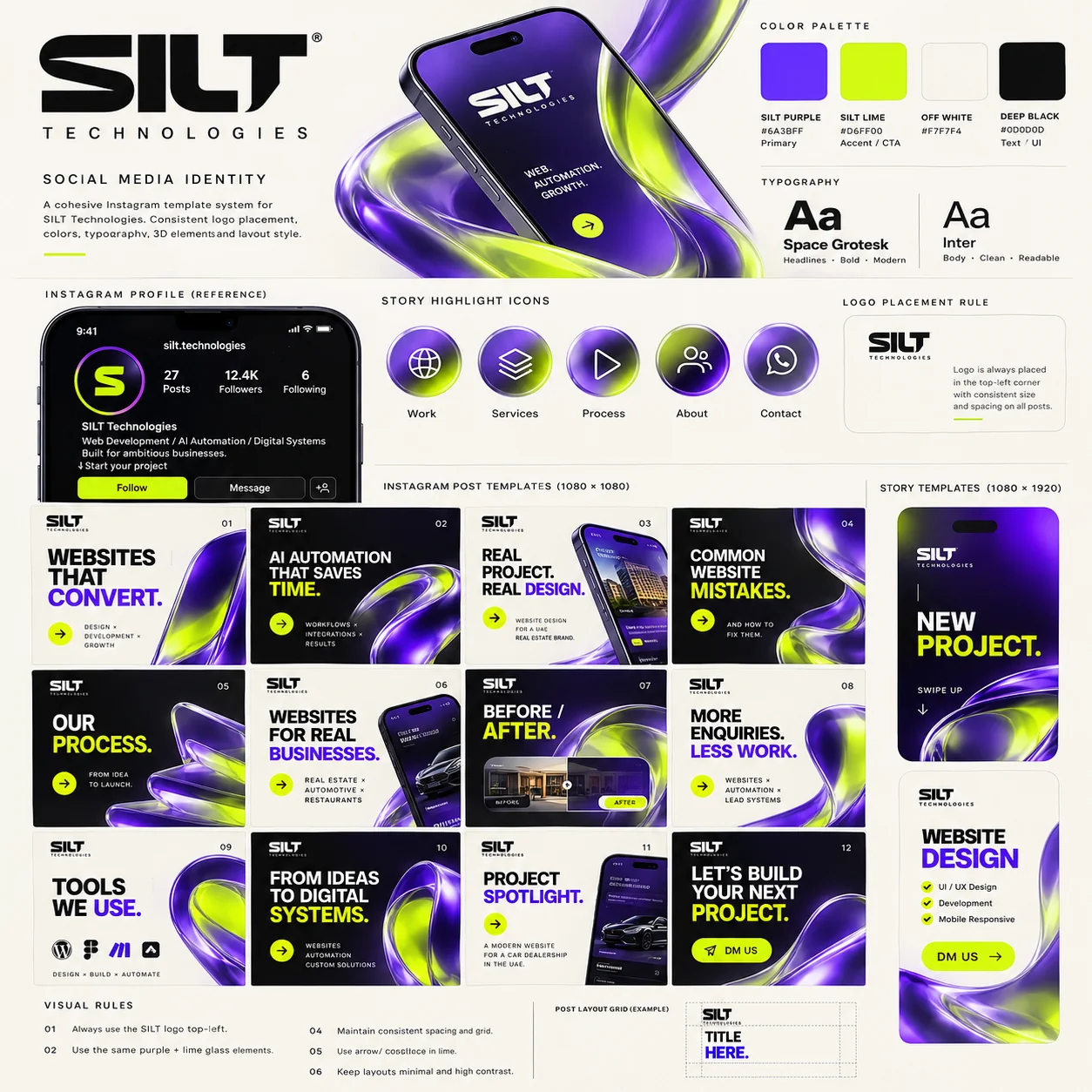 SILT Tech social media identity board